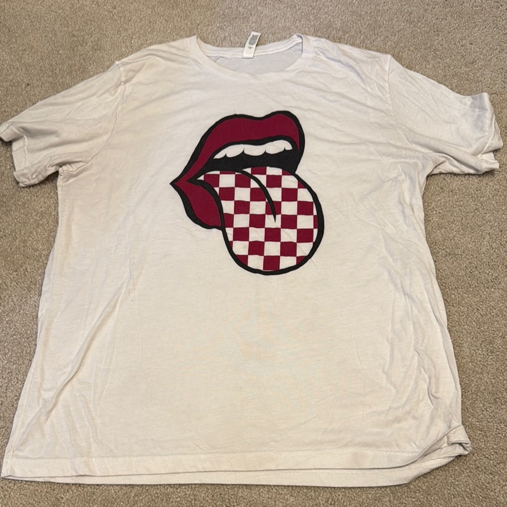 Bella Canvas Maroon and White Short Sleeve Tee